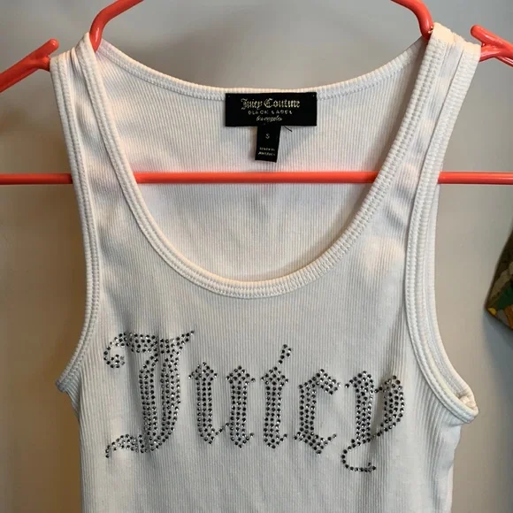 Juicy Couture | Tops | Juicy Couture White Bedazzled Tank